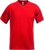 Acode T-shirt med V-udskæring 3 Rød Fristads  Miniature