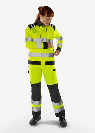 High vis Green jacket woman class 3 4068 GPLU 3 Fristads