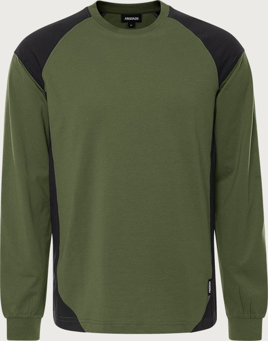 Green heavy langærmet T-shirt 7071 GTM Fristads Medium