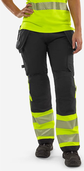 High vis Green rakentajan stretch housut naisten lk 1 2663 GSTP Fristads Medium