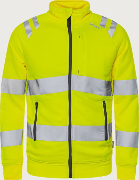 High vis Green sweatshirt jacket class 3 7863 GPSW Fristads Medium