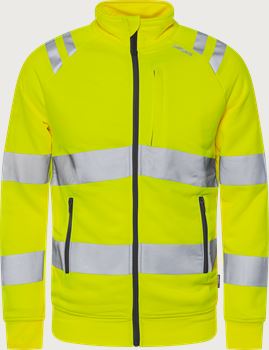 High vis Green sweatshirt jacket class 3 7863 GPSW Fristads Medium