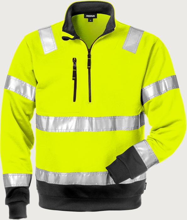 High vis half zip sweatshirt class 3 728 SHV Fristads Medium