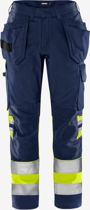 Hi Vis håndværkerbukser dame klasse 1 2670 GPLU 1 Fristads