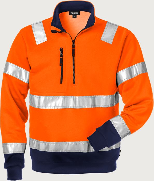 High vis half zip sweatshirt class 3 728 SHV Fristads Medium