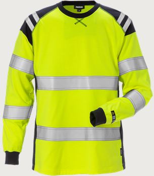 Flamestat high vis langærmet T-shirt dame kl. 3 TFLH Fristads Medium