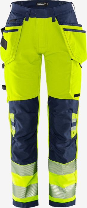 High vis Green rakentajan stretch housut naisten lk 2 2664 GSTP Fristads Medium