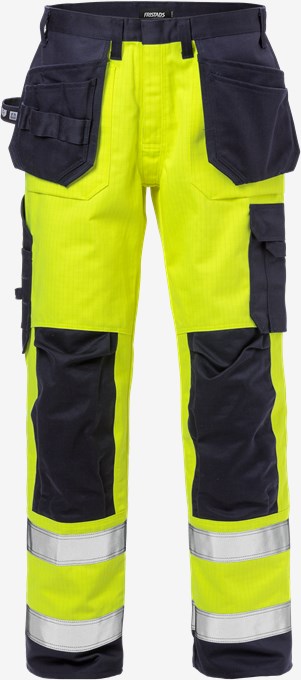Flame high vis craftsman trousers class 2 2584 FLAM 1 Fristads