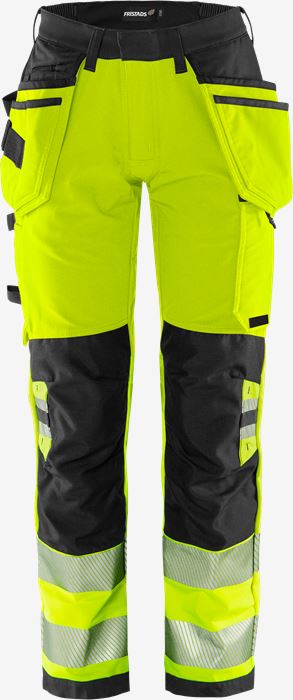 High vis Green rakentajan stretch housut naisten lk 2 2664 GSTP Fristads Medium