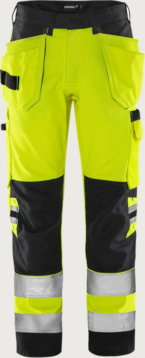High vis Green Håndværkerbuks kl.2 2641 GPLU 3 Fristads