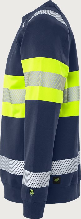 High Vis Green Stretch-Sweatshirt Kl 1 7530 GKC 6 Fristads