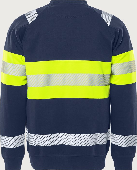 High Vis Green Stretch-Sweatshirt Kl 1 7530 GKC 5 Fristads