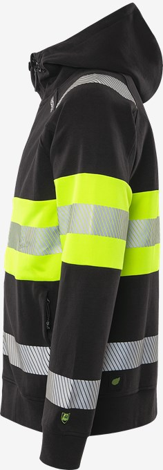 High vis hooded sweatshirt jacket class 1 7532 GKC 2 Fristads