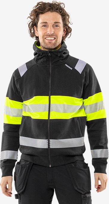 High vis hooded sweatshirt jacket class 1 7532 GKC 5 Fristads