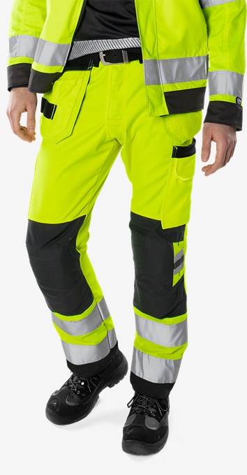 High vis Green craftsman trousers class 2 2641 GPLU 3 Fristads