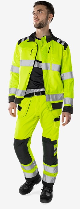 High vis Green craftsman trousers class 2 2641 GPLU 6 Fristads