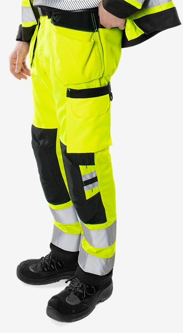 High vis Green craftsman trousers class 2 2641 GPLU 4 Fristads