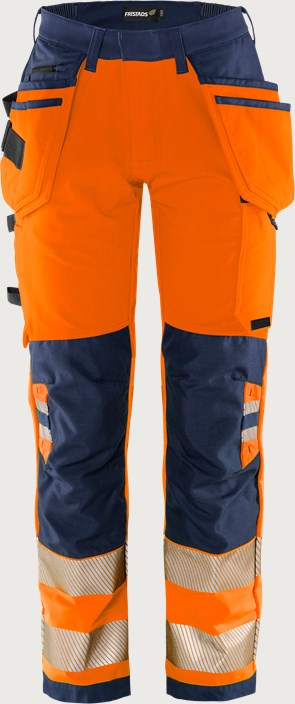 High vis Green håndværker stretchbuks dame klasse 2 2664 GSTP 2 Fristads