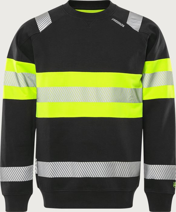 High vis Green stretch sweatshirt class 1 7530 GKC Fristads Medium