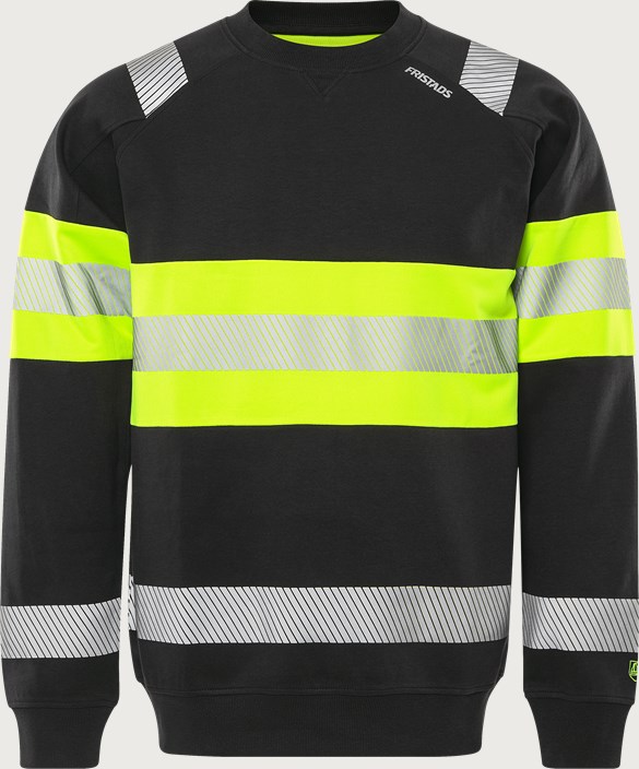 High Vis Green Stretch-Sweatshirt Kl 1 7530 GKC 4 Fristads