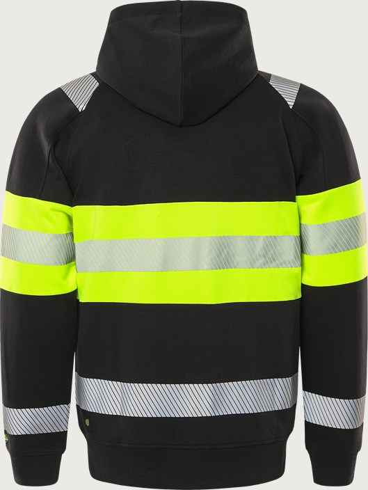High vis Green hooded stretch sweatshirt jacket class 1 7532 GKC 5 Fristads