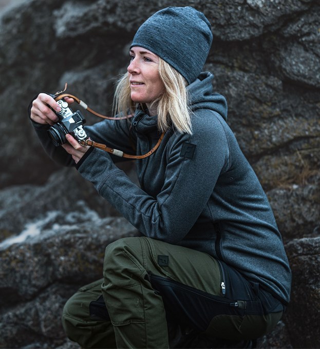 Calcium Polartec® power stretch hoodie, dam 5 Fristads Outdoor
