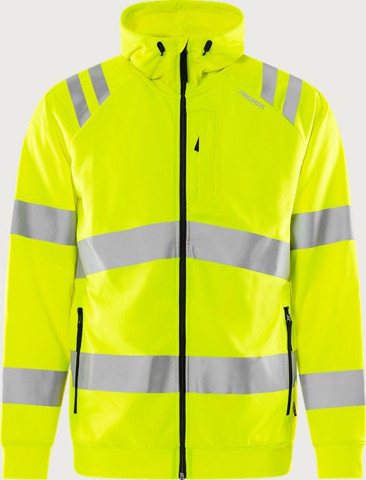 High vis Green hooded sweatshirt jacket class 3 7865 GPSW Fristads Medium
