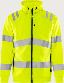High vis Green hooded sweatshirt jacket class 3 7865 GPSW Fristads Medium