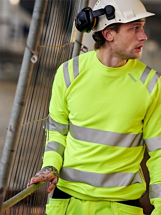 High vis Green sweatshirt class 3 7862 GPSW 4 Fristads