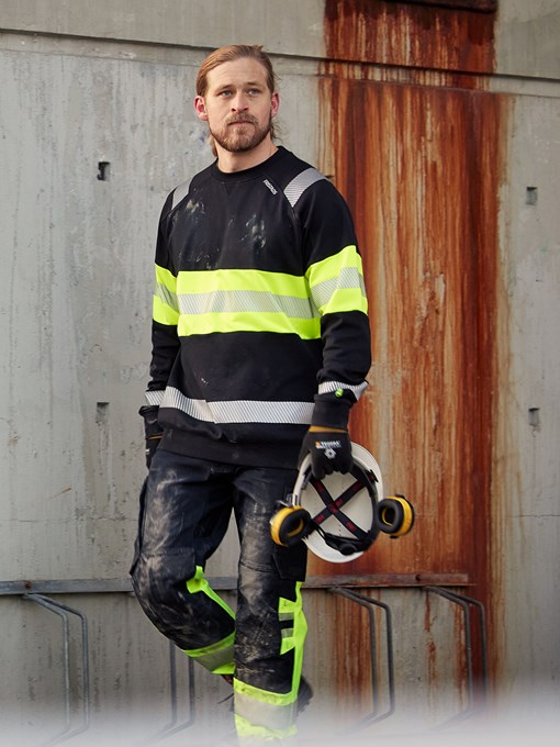 High vis stretch sweatshirt klasse 1 7530 GKC  7 Fristads