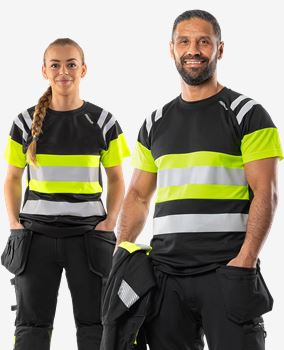High vis Green T-shirt funkcjonalna klasy 1 7880 GPST, męska i damska Fristads Medium