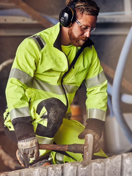 High vis Green stretch jacket class 3 4647 GSTP Fristads Medium