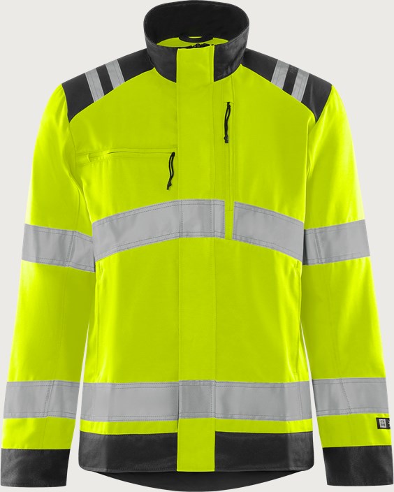 High vis Green jacket woman class 3 4068 GPLU 1 Fristads