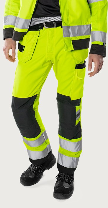 High vis Green Håndværkerbuks kl.2 2641 GPLU 1 Fristads
