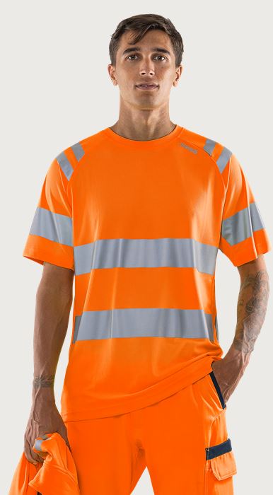 High vis Green funktionel T-shirt klasse 3 7860 GPST Fristads Medium