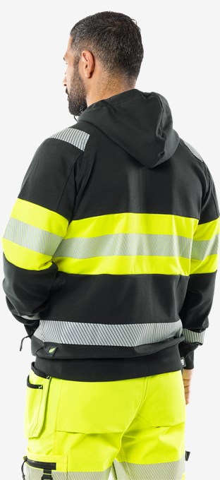 High vis hooded stretch sweatshirt jacket class 1 7532 GKC 7 Fristads