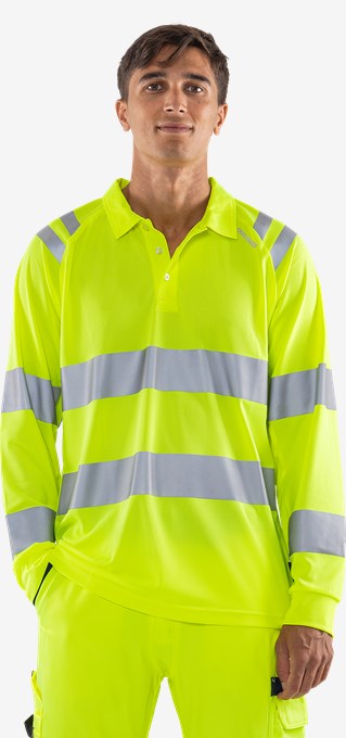High Vis Green Funktions-Poloshirt Langarm Kl. 3 7864 GPST  5 Fristads