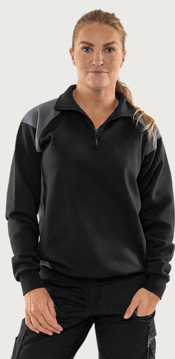  Green Genser med halv glidelås 7048 GSM 2 Fristads