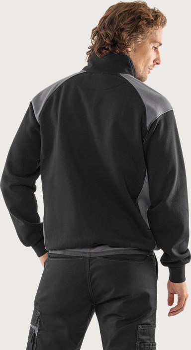  Green Genser med halv glidelås 7048 GSM 3 Fristads