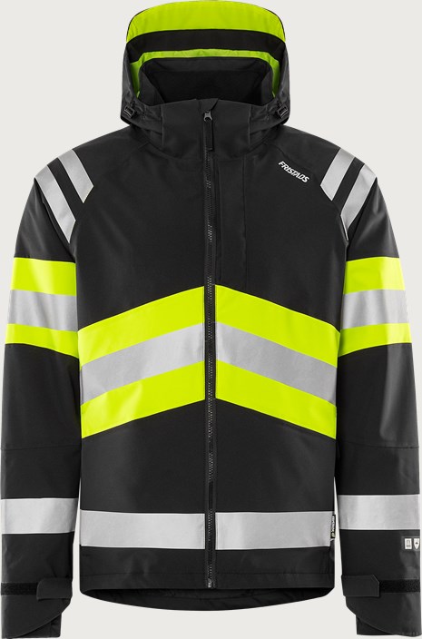 High vis Green stretch shell jacket class 1 4684 GLPS 2 Fristads