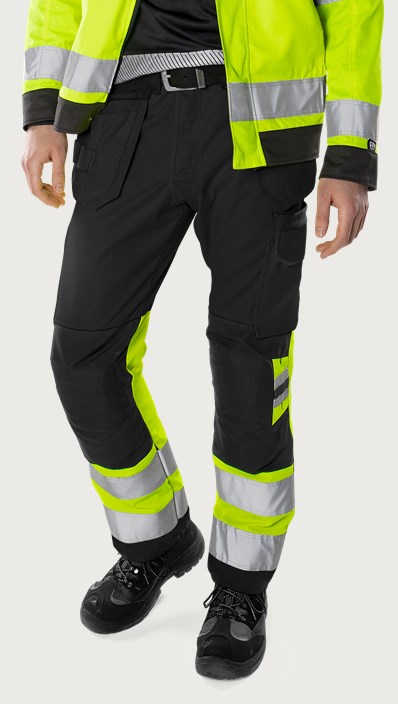 High vis Green håndværkerbuks kl.1 2640 GPLU 1 Fristads