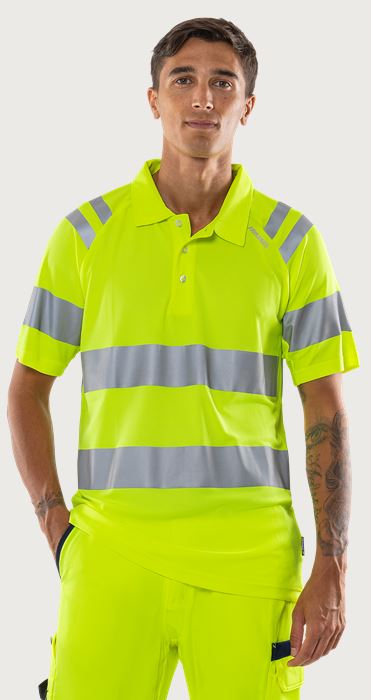 High vis Green functional polo shirt class 3 7861 GPST Fristads Medium
