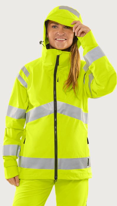 High vis Green stretch shell jacket woman class 3 4681 GLPS Fristads Medium