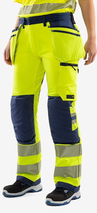High vis Green rakentajan stretch housut naisten lk 2 2664 GSTP Fristads Medium