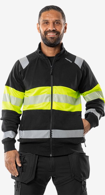High vis stretch sweatshirt jacket class 1 7531 GKC 5 Fristads
