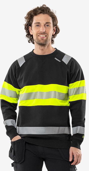 High vis stretch sweatshirt klasse 1 7530 GKC  5 Fristads