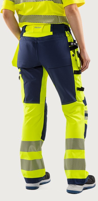 High vis Green håndværker stretchbuks dame klasse 2 2664 GSTP 3 Fristads