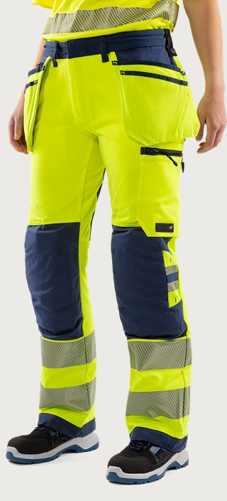 High vis Green håndværker stretchbuks dame klasse 2 2664 GSTP 1 Fristads