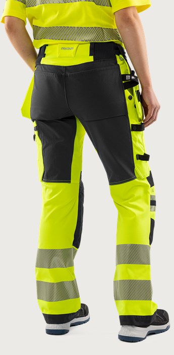 High vis Green håndværker stretchbuks dame klasse 2 2664 GSTP 2 Fristads