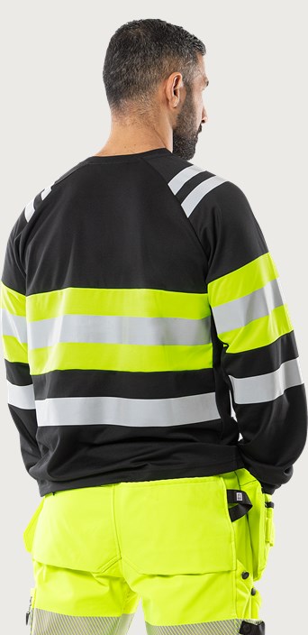 High vis Green funkcjonalna T-shirt z długim rękawem klasy 1 7881 GPST 2 Fristads